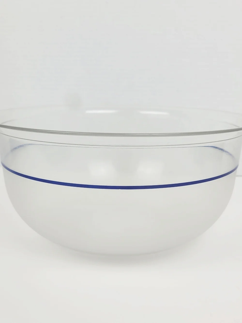 Tupperware 2217B Acrylic Preludio Bowl Clear Blue Stripe 3.5L/4 Qt w/Lid 2676A
